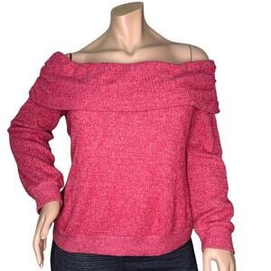 TORRID Brushed Waffle Off Shoulder Long Sleeve Size 1 (1X 14-16) Jester Red